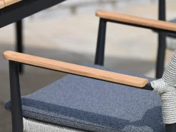 Dining Sessel Alila Alu Rope mit Teak-Armlehnen anthrazit|Moon Dust