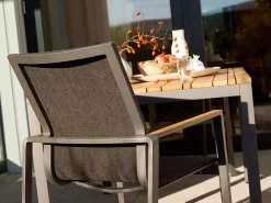 Dining Tisch Classic Alu anthracite Teak 160 x 100 cm