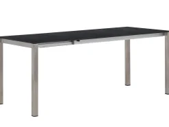 Doppel-Ausziehtisch Verano 138/188/238x80cm HPL Edelstahl gebürstet