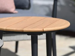 Ecklounge Set Alila links verlängert Alu Rope mit Teak anthrazit|Moon Dust