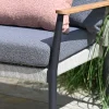 Ecklounge Set Alila rechts verlängert Alu Rope mit Teak anthrazit|Moon Dust