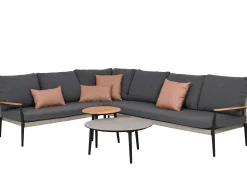 Ecklounge Set Alila rechts verlängert Alu Rope mit Teak anthrazit|Moon Dust
