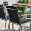 Edelstahl Barhocker Palladium Teak silvergrey