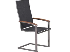 Edelstahl Freischwinger Rhodium Teak dark-smoke
