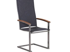 Edelstahl Freischwinger Rhodium Teak dark-smoke