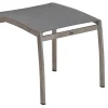 Edelstahl Fußhocker Rhodium light-smoke