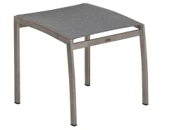 Edelstahl Fußhocker Rhodium light-smoke