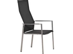 Edelstahl Highback Stapelsessel Karat softsling black