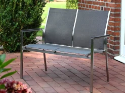 Edelstahl 2-Sitzer Bank Palladium silvergrey