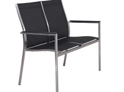 Edelstahl 2-Sitzer Bank Palladium silvergrey
