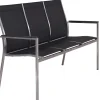 Edelstahl 3-Sitzer Bank Palladium silvergrey