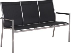 Edelstahl 3-Sitzer Bank Palladium silvergrey