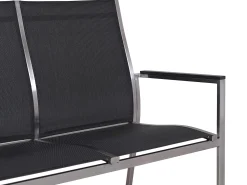 Edelstahl 3-Sitzer Bank Palladium silvergrey