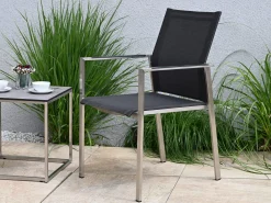 Edelstahl Stapelsessel Karat softsling black