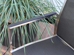 Edelstahl Stapelsessel Palladium Highback silvergrey