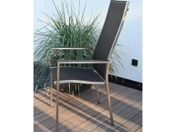 Edelstahl Stapelsessel Palladium Highback silvergrey