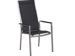 Edelstahl Stapelsessel Palladium Highback silvergrey