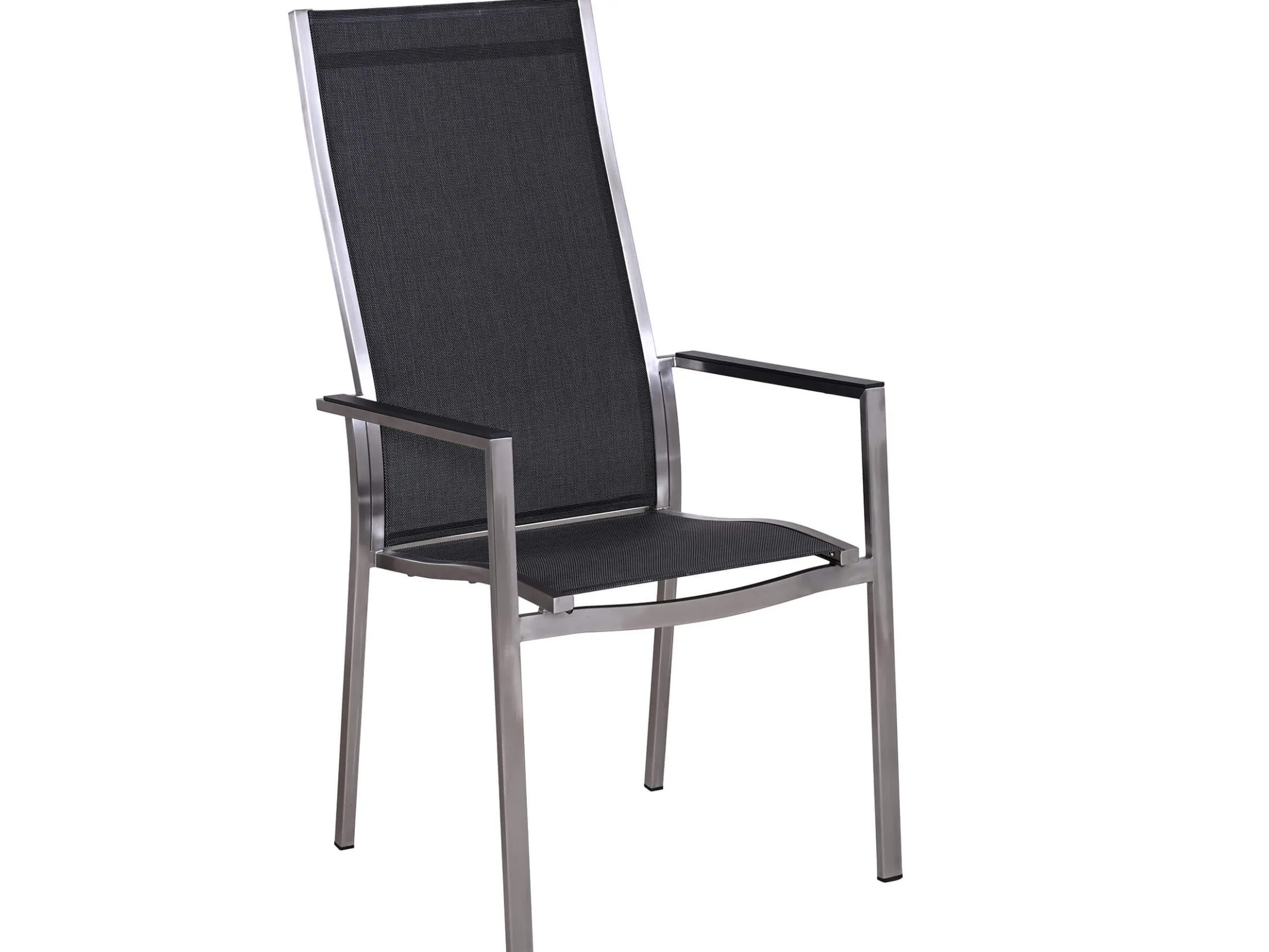 Edelstahl Stapelsessel Palladium Highback silvergrey