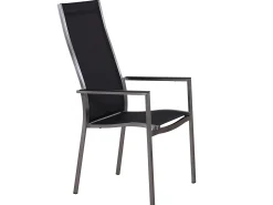 Edelstahl Stapelsessel Palladium Highback silvergrey