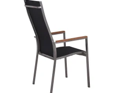 Edelstahl Stapelsessel Palladium Teak Highback silvergrey