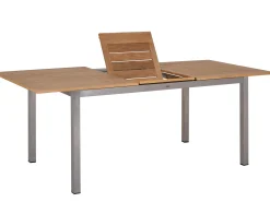 Edelstahl Teak Ausziehtisch Valis 160/210x90cm