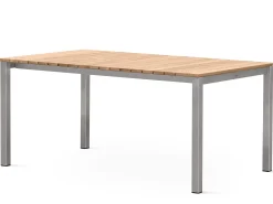 Edelstahl Teakholz Ausziehtisch Livigno 160/220/280x100cm