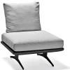 Enya Lounge Mittelmodul Alu anthrazit matt mit Kordel Stone Kissen perlgrau
