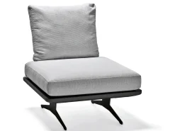 Enya Lounge Mittelmodul Alu anthrazit matt mit Kordel Stone Kissen perlgrau