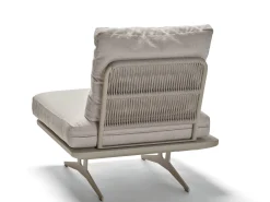 Enya Lounge Mittelmodul Alu mit Kordel greige Kissen Vanilla