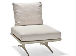 Enya Lounge Mittelmodul Alu mit Kordel greige Kissen Vanilla