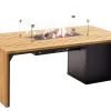 Feuertisch Cosibridge 140 Teakholz mit Glasrahmen