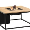 Feuertisch Cosiloft 100 black Teak Top