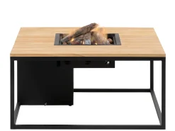 Feuertisch Cosiloft 100 black Teak Top