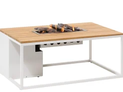 Feuertisch Cosiloft 120 white Teak Top