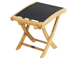 Fußhocker Fairchild Teak Textilene® schwarz