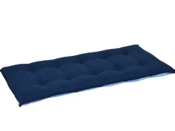 Gartenbankauflage blau-beige-kariert 110cm