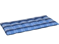 Gartenbankauflage blau-beige-kariert 110cm
