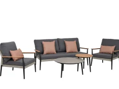 Gartenlounge Alila 5-teilig Alu Rope mit Teak anthrazit|Moon Dust