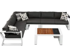 Garten Lounge Set Ecke Lovina white 5-teilig