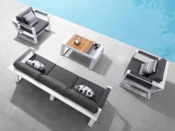 Garten Lounge Set Lovina white 4-teilig