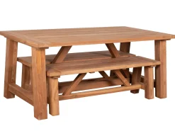 Gartenmöbel Set Woodie Biergarten Teakholz 3-teilig
