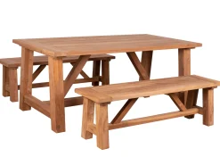 Gartenmöbel Set Woodie Biergarten Teakholz 3-teilig