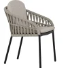 Gartensessel Dining-Sessel Luzern Alu anthrazit Rope cream
