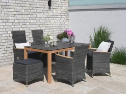 Gartensessel Polyrattan Long Island stone
