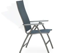 Gartenstuhl Edelstahl Klapp Hochlehner Palladium silvergrey