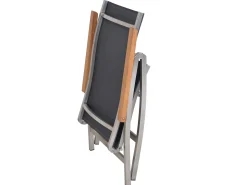 Gartenstuhl Edelstahl Klapp Hochlehner Palladium Teak silvergrey