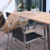 Gartenstuhl Edelstahl Stapelsessel Palladium Teak silvergrey