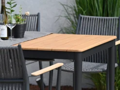 Gartentisch Alila Alu anthrazit mit Teakholz 160x90cm