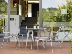 Gartentisch Ø110cm HPL Aluminium anthrazit