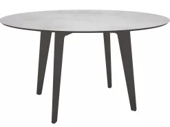 Gartentisch Ø134cm HPL Aluminium anthrazit Zement hell